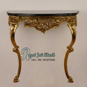 Meja Konsol Gold Ukir Royal Jati Klasik