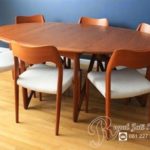 Meja Makan Bulat 6 Kursi Jati Modern
