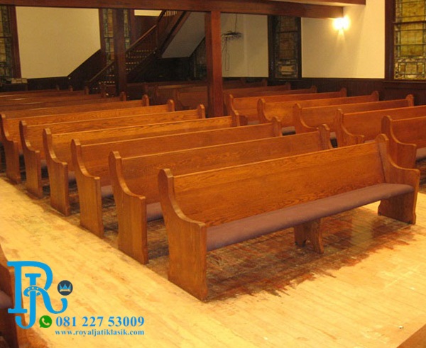 Bangku Gereja Kayu Jati Royal Minimalis | Royal Jati Klasik