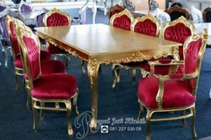 Set Meja Makan Royal Baroque Ukir Gold