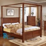 Tempat Tidur Kanopi Jati Kelambu