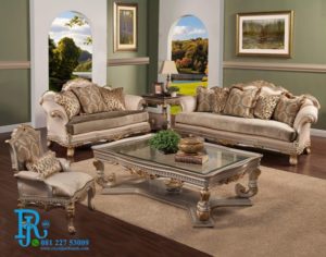 Set Sofa Ruang Tamu Keluarga Klasik Italian Baroque