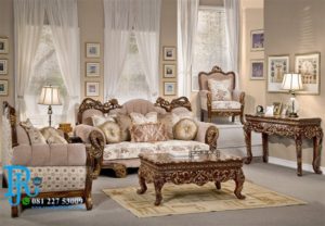 Set Sofa Tamu Jati Ukir Klasik Orlando