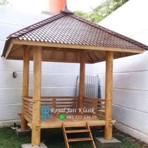 Gazebo Atap Sirap Kayu Glugu Minimalis