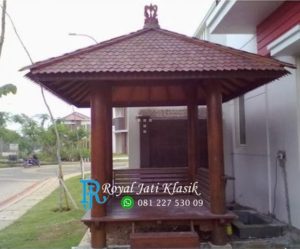 Gazebo Minimalis Atap Sirap Kayu Kelapa