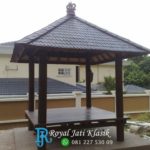 Gazebo Minimalis Kayu Kelapa Atap Sirap